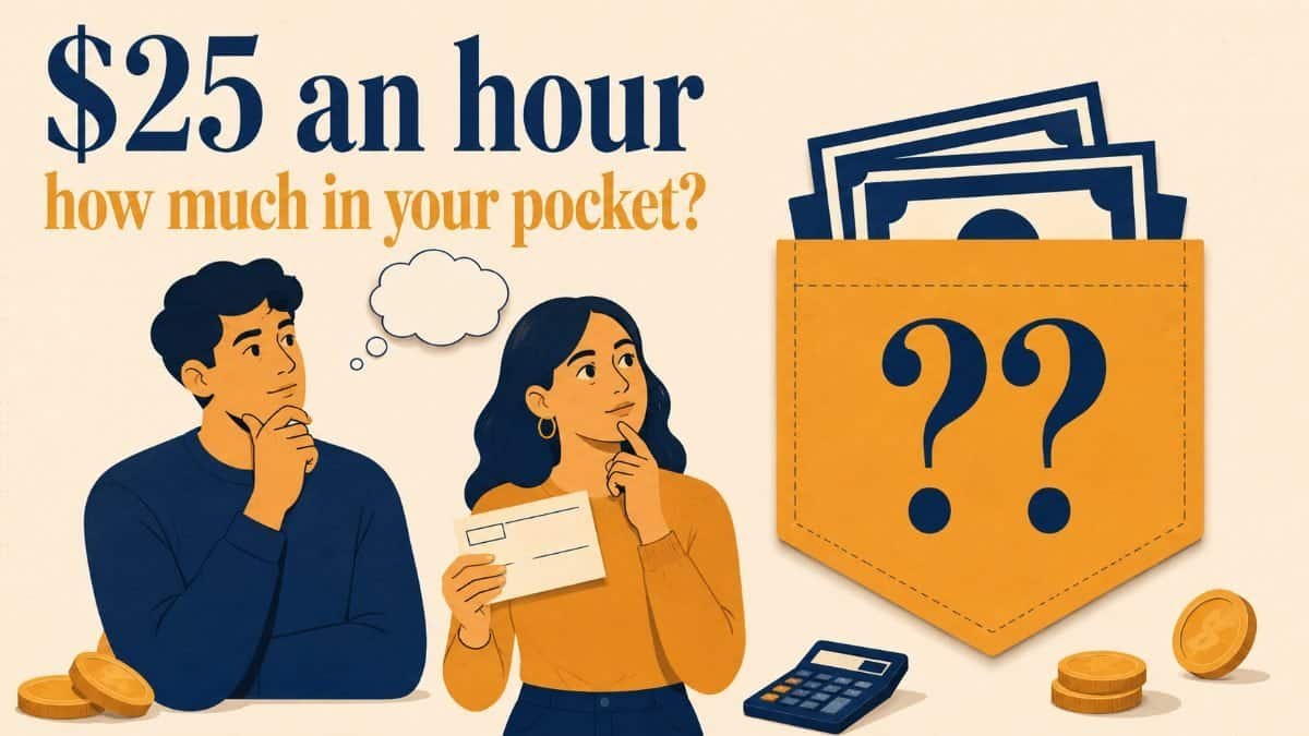 25 dollars an hour: two people wondering how much of their pay lands in their pocket after taxes